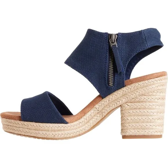 new TOMS Majorca Rope Platform Sandals  in  Basket Weave Navy 252