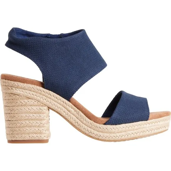 new TOMS Majorca Rope Platform Sandals  in  Basket Weave Navy 254 294