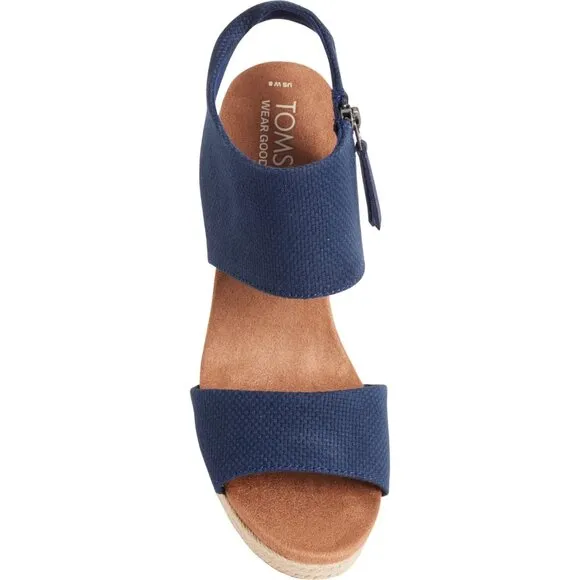 new TOMS Majorca Rope Platform Sandals  in  Basket Weave Navy 254 294