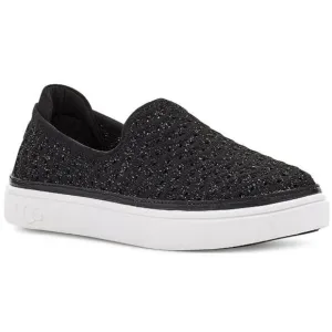 NEW UGG Kids Girls Youth Size 4, 5 Caplan Metallic Slip-On Sneakers - Black