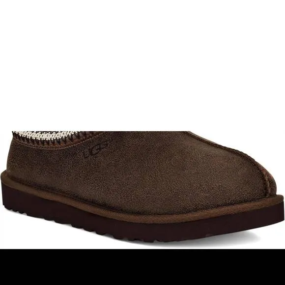 NEW UGG men tasman distressed sandal in burnt cedar