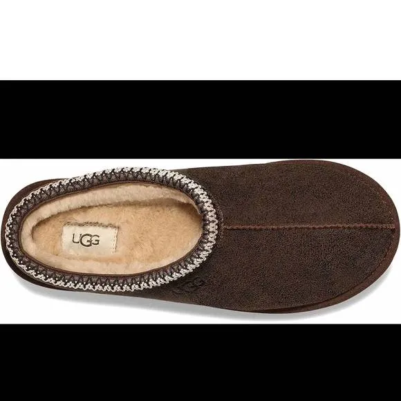 NEW UGG men tasman distressed sandal in burnt cedar