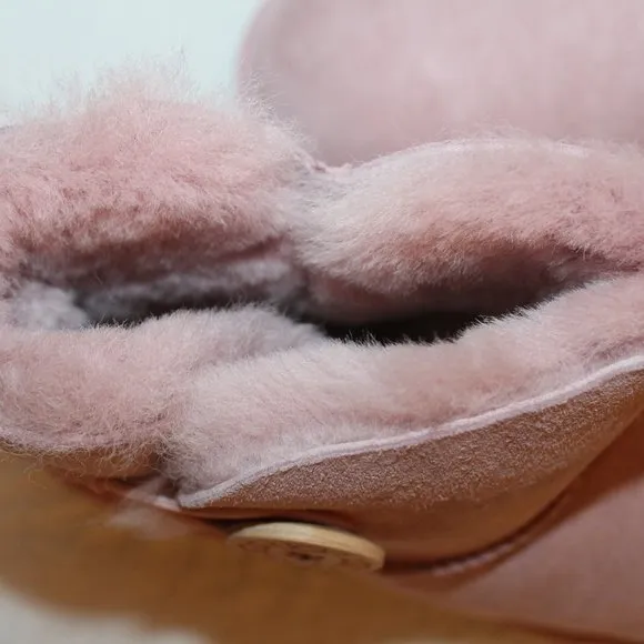 NEW UGG MINI BAILEY BUTTON SUEDE BOOTS PINK 8‎