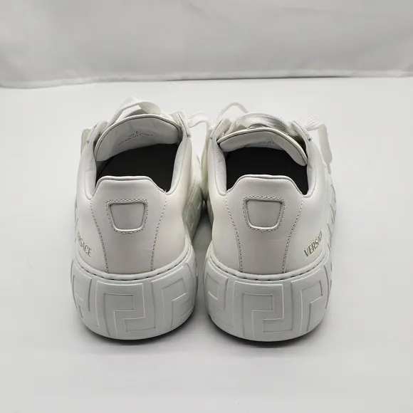 New Versace Women's White Greca Sneakers Shoes Size 39.5 Made In Italy