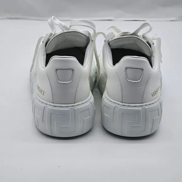 New Versace Women's White Greca Sneakers Shoes Size 39.5 Made In Italy