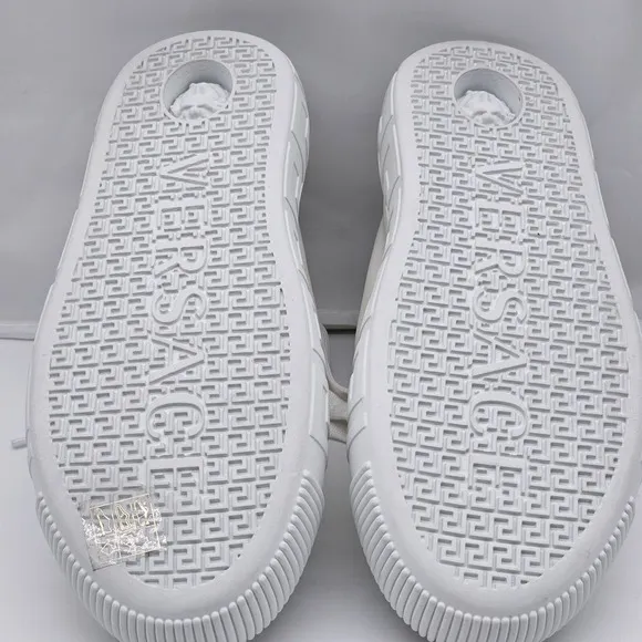 New Versace Women's White Greca Sneakers Shoes Size 39.5 Made In Italy