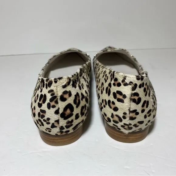 New Vis-a-Vis Leopard Print Fur Black/Cream Flats Size 10