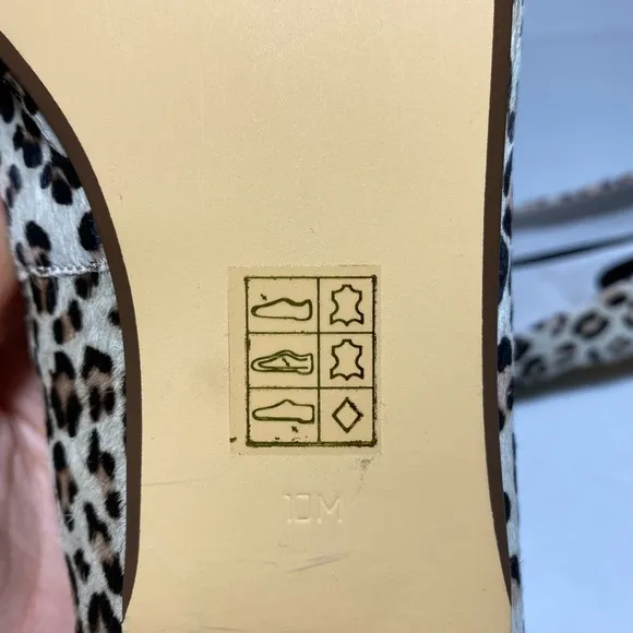 New Vis-a-Vis Leopard Print Fur Black/Cream Flats Size 10
