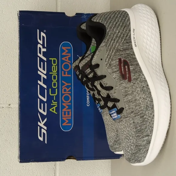 New w/ box sketchers air cooled memory foam sneakers sz men's 6.5 gray shoe