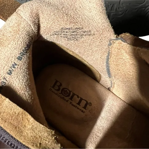 🌻NEW w.box Born &quot;Varas&quot; Brown Glazed Ginger Ankle Boots Size 6
