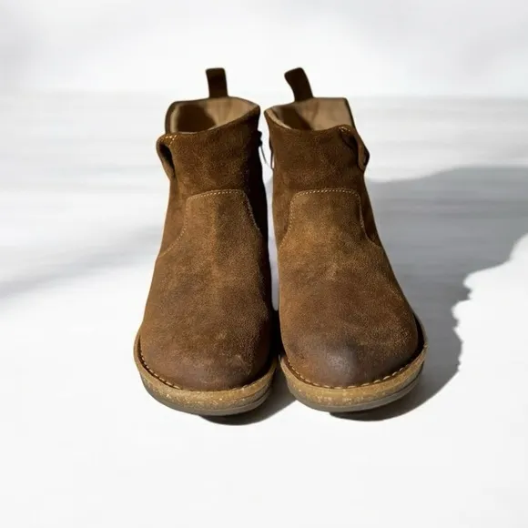 🌻NEW w.box Born &quot;Varas&quot; Brown Glazed Ginger Ankle Boots Size 6