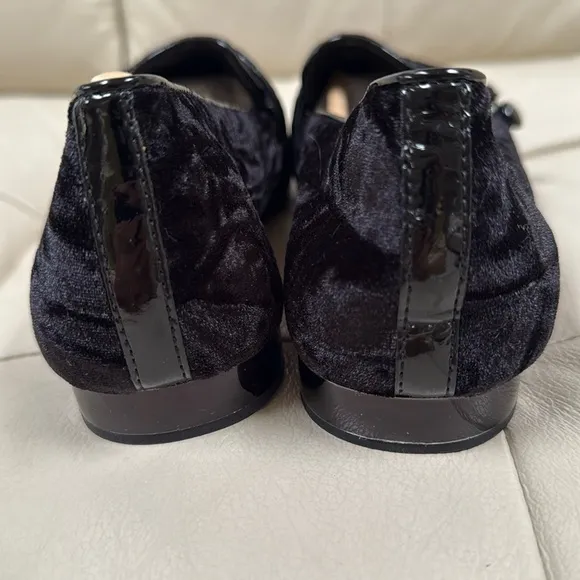 New‼️‼️Donald J Pliner Haven Velvet Flat Loafers Slip On Black Womens Size 10