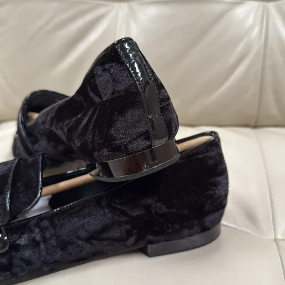 New‼️‼️Donald J Pliner Haven Velvet Flat Loafers Slip On Black Womens Size 10