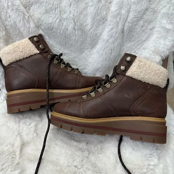 NEW Timberland Cervinia Valley leather waterproof warm lined boots brown 6
