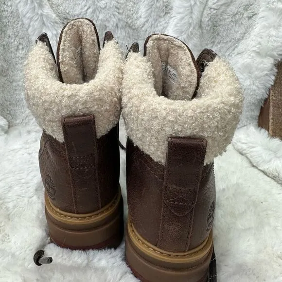 NEW Timberland Cervinia Valley leather waterproof warm lined boots brown 6