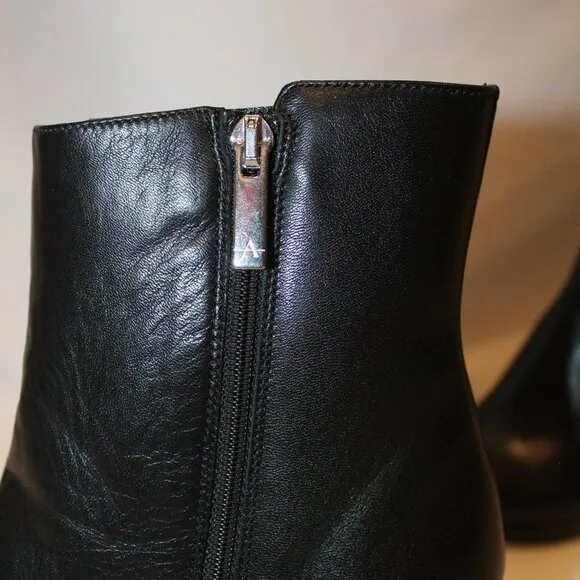 NIB AQUATALIA ROMEA NAPPA LEATHER BLACK BOOTS SZ 10‎ $695