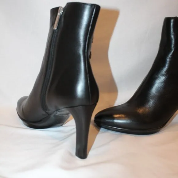 NIB AQUATALIA ROMEA NAPPA LEATHER BLACK BOOTS SZ 10‎ $695