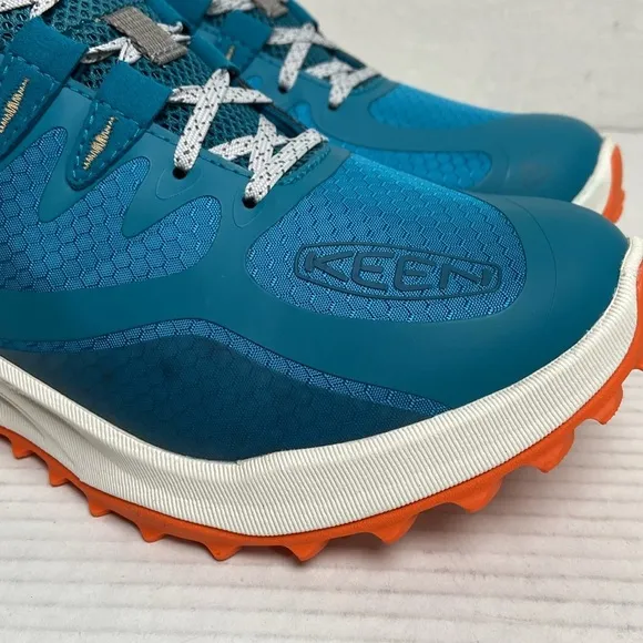 NIB KEEN Women's Zionic MId WP Hiking Boot Size 8.5 Fjord Blue/Tangerine 1028043