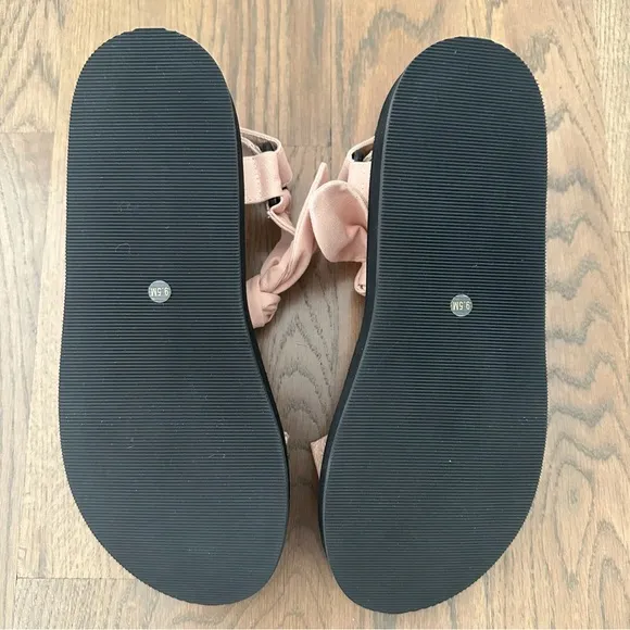 NIB Loeffler Randall Women's Maisie Linen Cotton Sport Sandals Berlap/Black 9.5M
