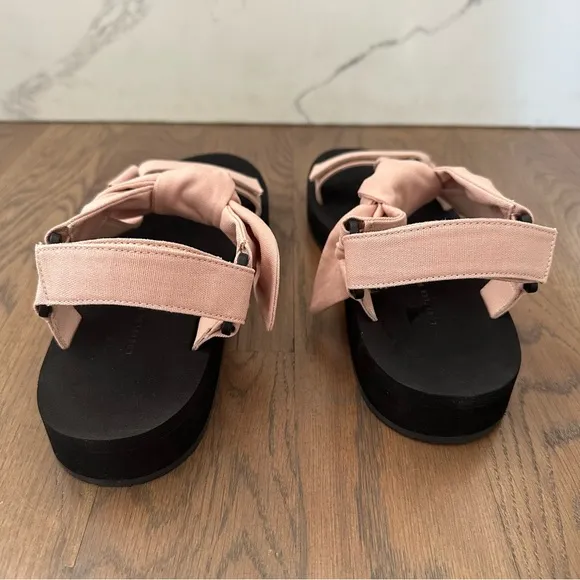 NIB Loeffler Randall Women's Maisie Linen Cotton Sport Sandals Berlap/Black 9.5M