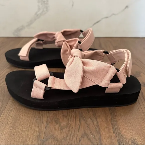NIB Loeffler Randall Women's Maisie Linen Cotton Sport Sandals Berlap/Black 9.5M