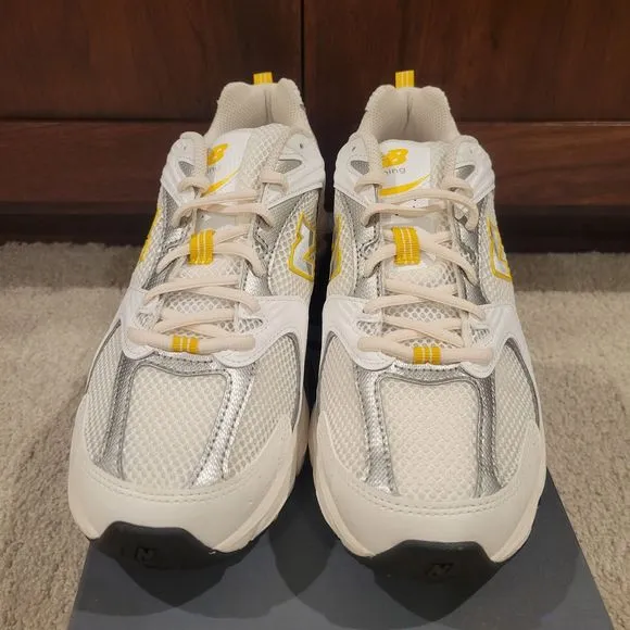NIB New Balance 530 Sneakers Running Shoes Yellow Silver Men 9.5 Women 11 EU 43