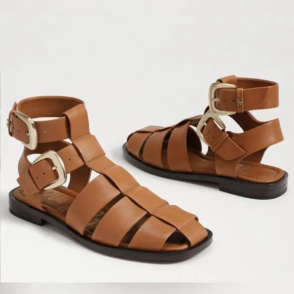 ▪️NIB Sam Edelman Dawn Fisher Flat Sandals in Saddle