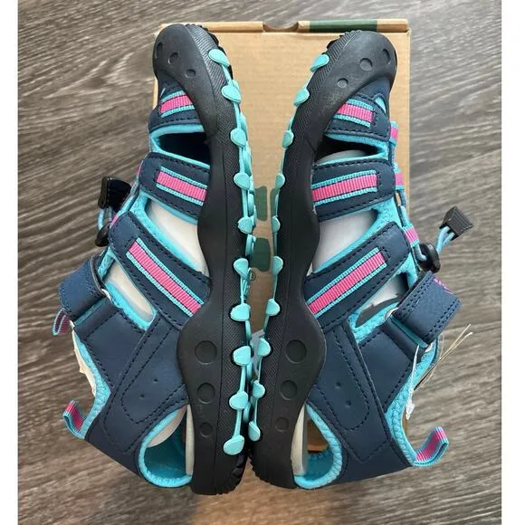 NIB Youth Kamik Crab Sandals In Navy/Teal Size 5