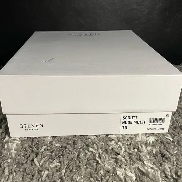 NIB Steven New York Cage Studded Espadrille Wedge Sandals