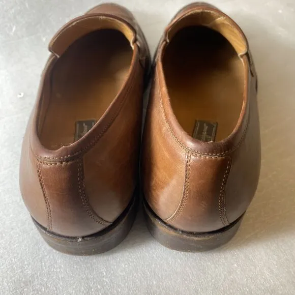 NICE Salvatore Ferragamo Goya Men's 8.5 E Leather Moccasin Penny Loafers Shoes