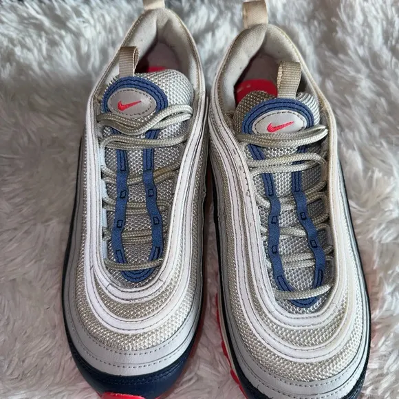 Nike Air Max 97 Platinum Pink Navy Orange Women’s Size 7.0- 921733-015