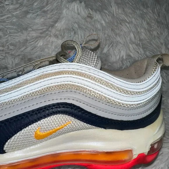 Nike Air Max 97 Platinum Pink Navy Orange Women’s Size 7.0- 921733-015