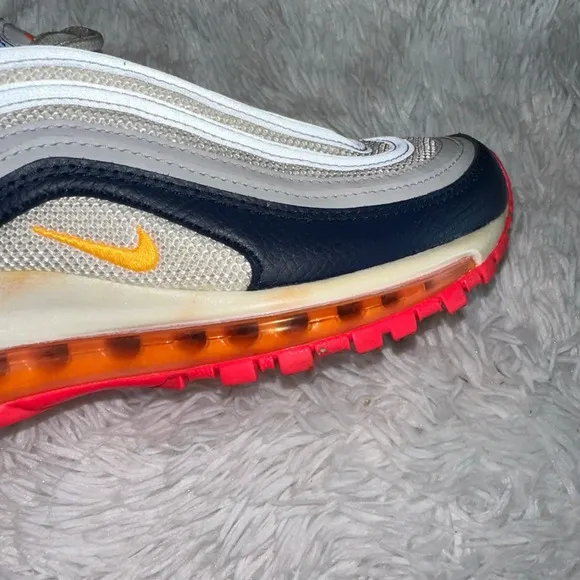 Nike Air Max 97 Platinum Pink Navy Orange Women’s Size 7.0- 921733-015