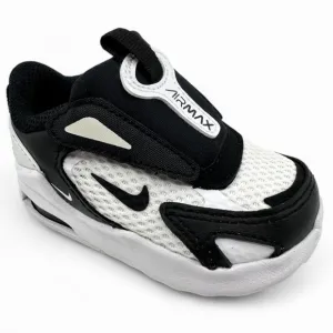 Nike Air Max Bolt 9C CW1929-102 Toddler White Black Velcro Running Shoes Sporty