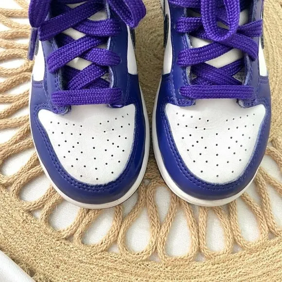 Nike Dunk High GS White Midnight Navy Kids Sneakers Size 12C