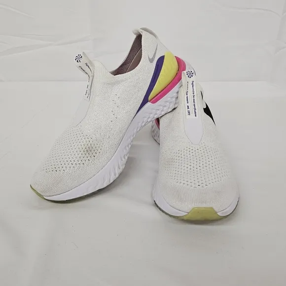 Nike Ephic Phantom React Sneakers White Black Laser, Fuchsia, Psychic Purple 6.5