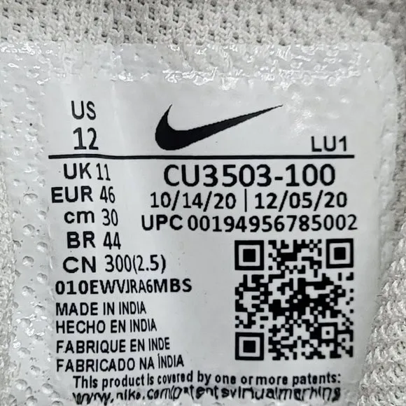 Nike Fly.By Mid 2 Summit White Mens Size 12 Basketball Walk Jog Shoes CU3503-100