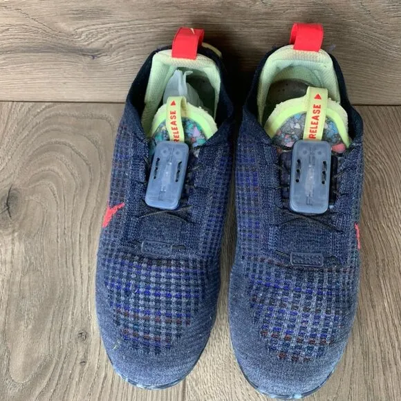 Nike Girls Air Vapormax 2020 FK Sneaker Athletic Navy Knit Lace Up Sports 6