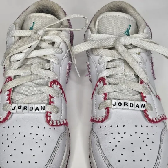 Nike Jordan 1 Low Retro Knit SE Light Bordeuax Kids Girls Size 6.5 WM's Size 8