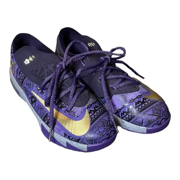 Nike KD 6 &quot;BHM&quot; Kevin Durant Black History Month Low Top Sneakers Size 4.5 Youth