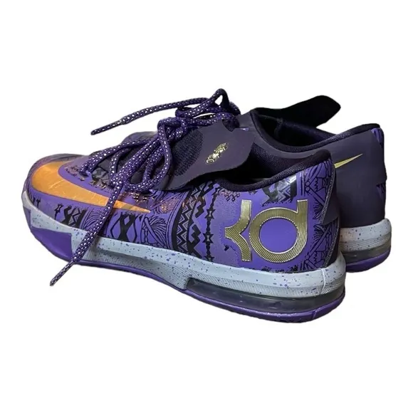 Nike KD 6 &quot;BHM&quot; Kevin Durant Black History Month Low Top Sneakers Size 4.5 Youth