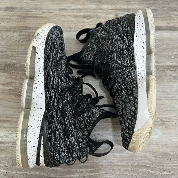 Nike LeBron 15 Black‎ and White Sneakers