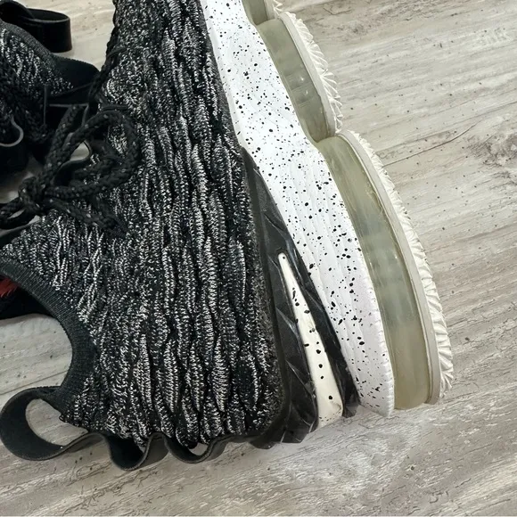 Nike LeBron 15 Black‎ and White Sneakers