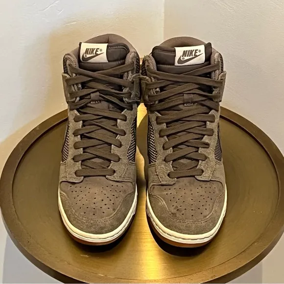 Nike Olive Green Suede Dunk SkyHidden Wedge Sneakers