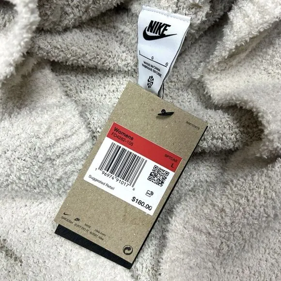 Nike Phoenix Cozy Bouclé Long Knit Cardigan Cream FD4282 105 Women's Small