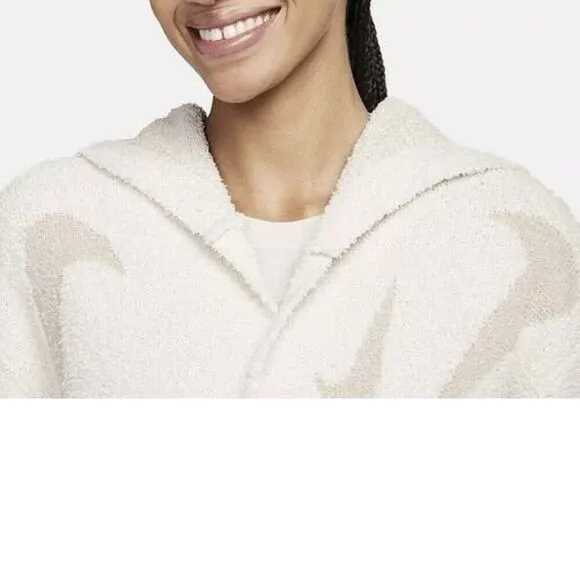 Nike Phoenix Cozy Bouclé Long Knit Cardigan Cream FD4282 105 Women's Small