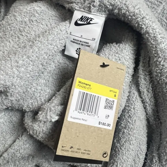 Nike Phoenix Cozy Boucle Long Knit Cardigan Women Grey FD4282-077 Women's Small
