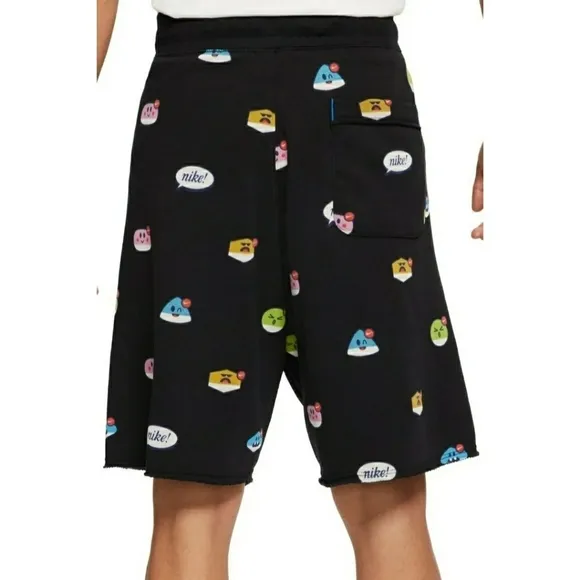 NIKE Sportswear AOP Moji Alumni Shorts  Black Emoji Air Max Loose Fit Men's