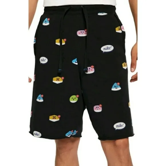 NIKE Sportswear AOP Moji Alumni Shorts  Black Emoji Air Max Loose Fit Men's