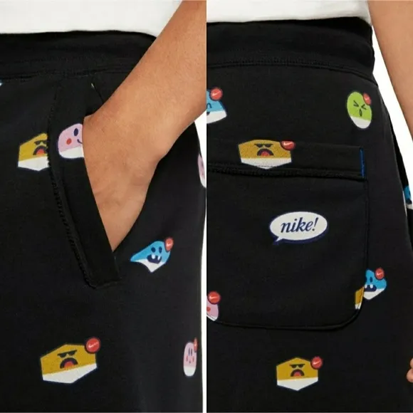 NIKE Sportswear AOP Moji Alumni Shorts  Black Emoji Air Max Loose Fit Men's